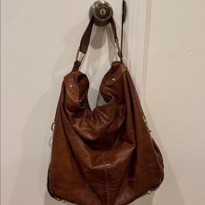 Rebecca Minkoff Brown Leather Bag with Gold Detail
